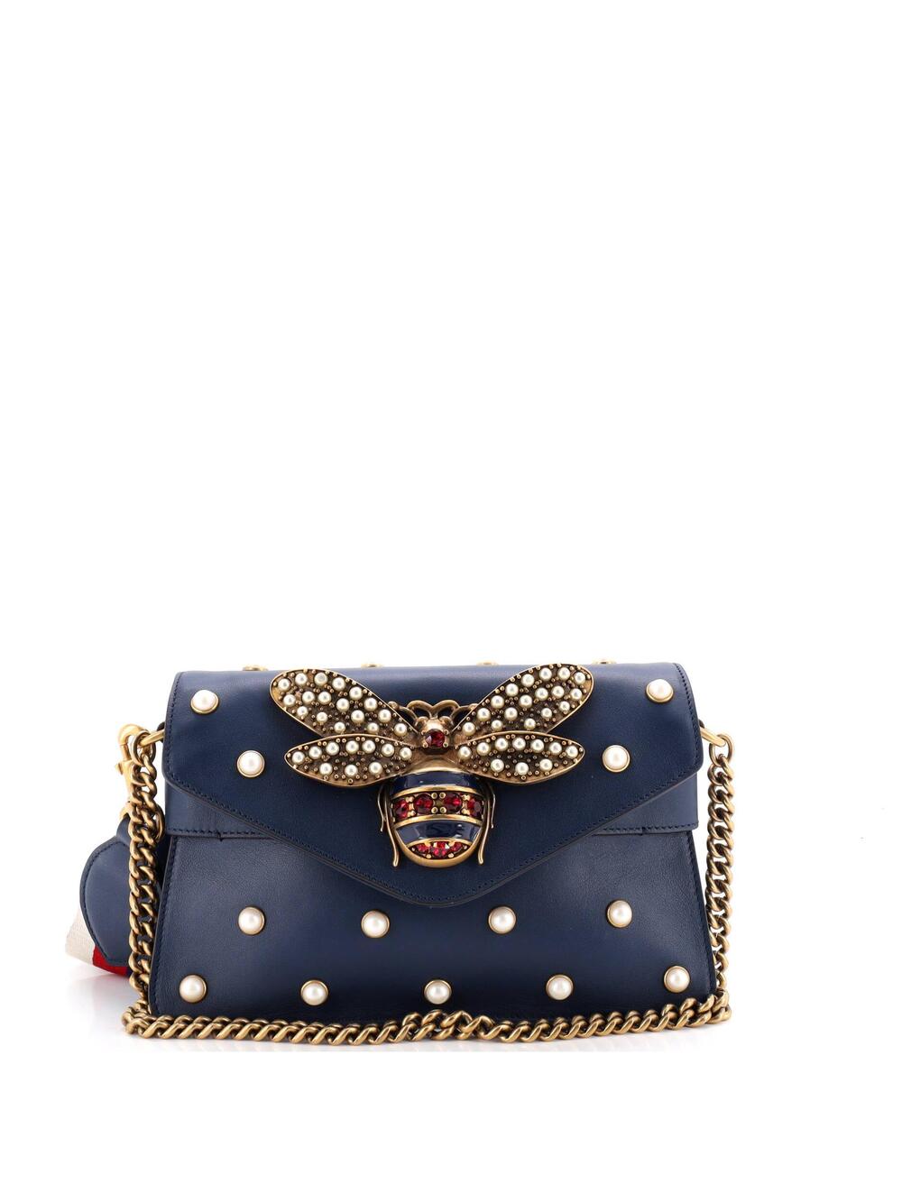 Gucci Broadway Pearly Bee Shoulder Bag #373062G11B